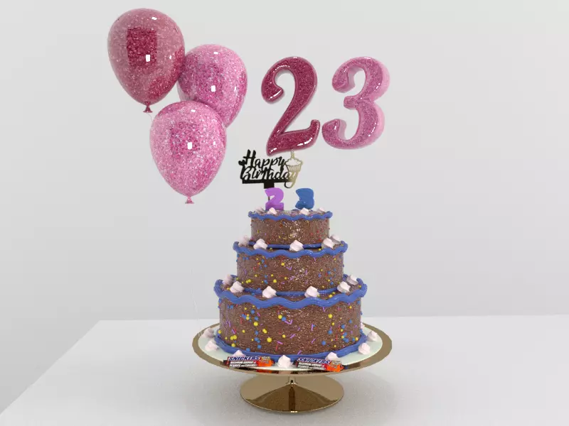 Birthday Cake 3D model_0