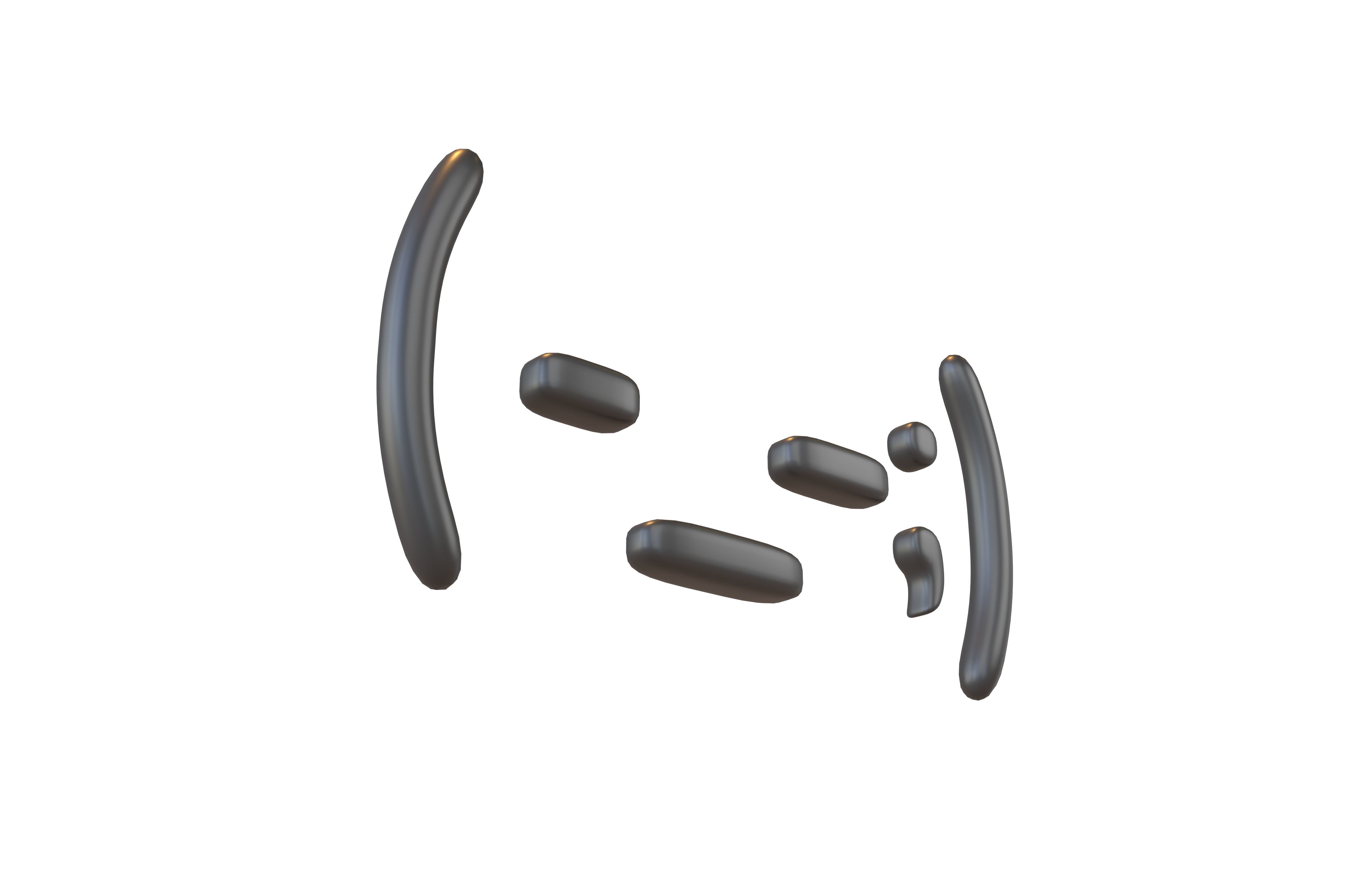 Japanese Emoticons v21 001 Low-poly 3D model_3