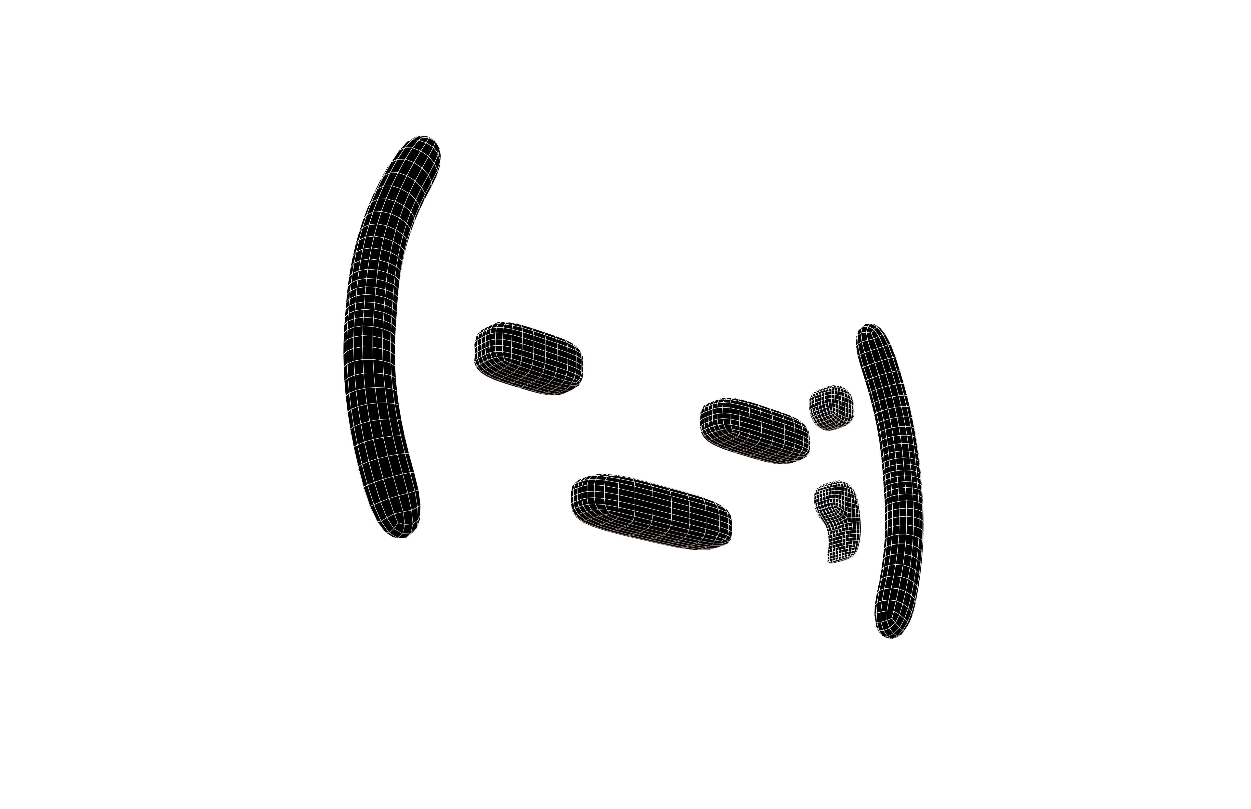 Japanese Emoticons v21 001 Low-poly 3D model_7