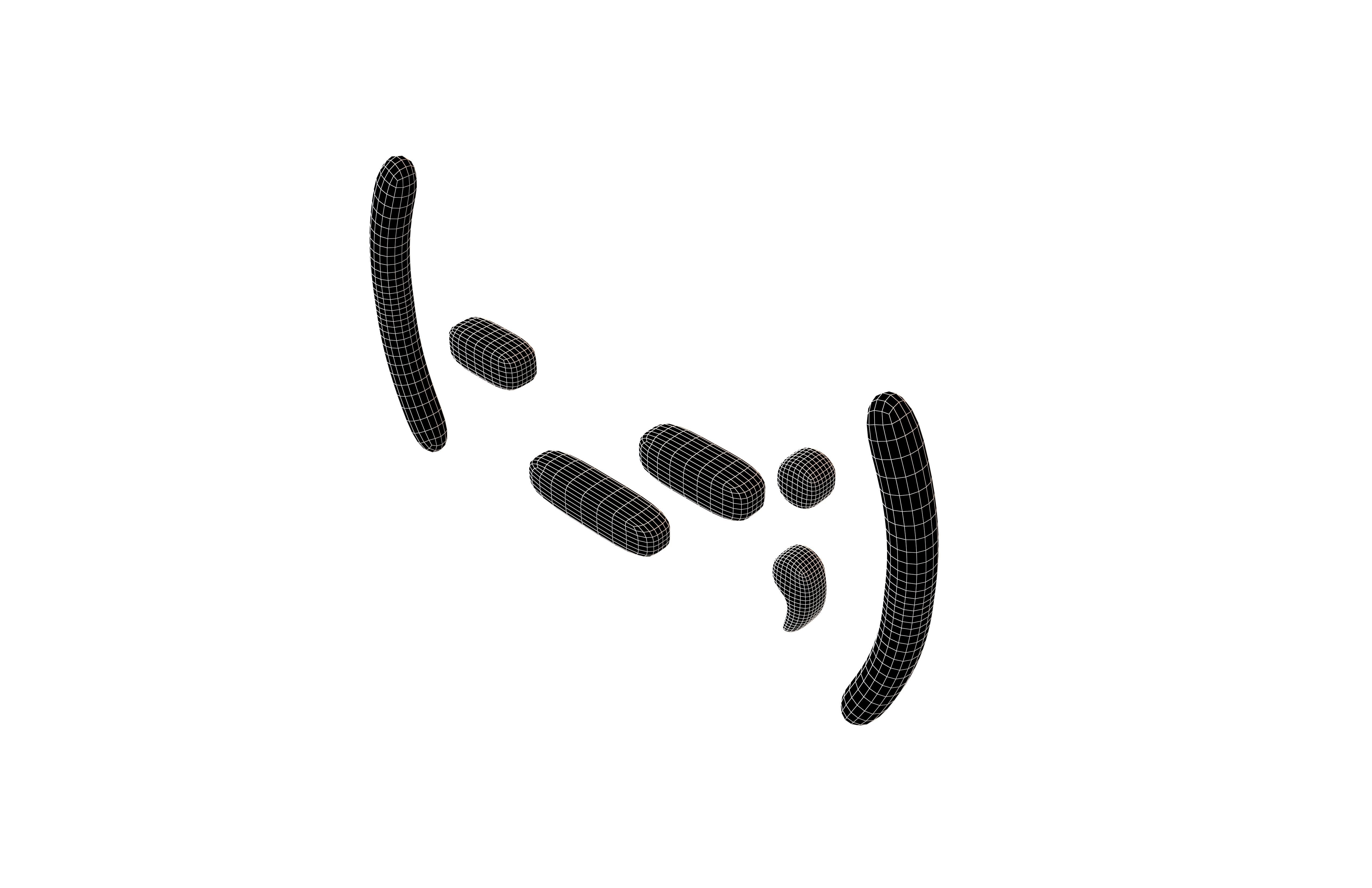 Japanese Emoticons v21 001 Low-poly 3D model_6