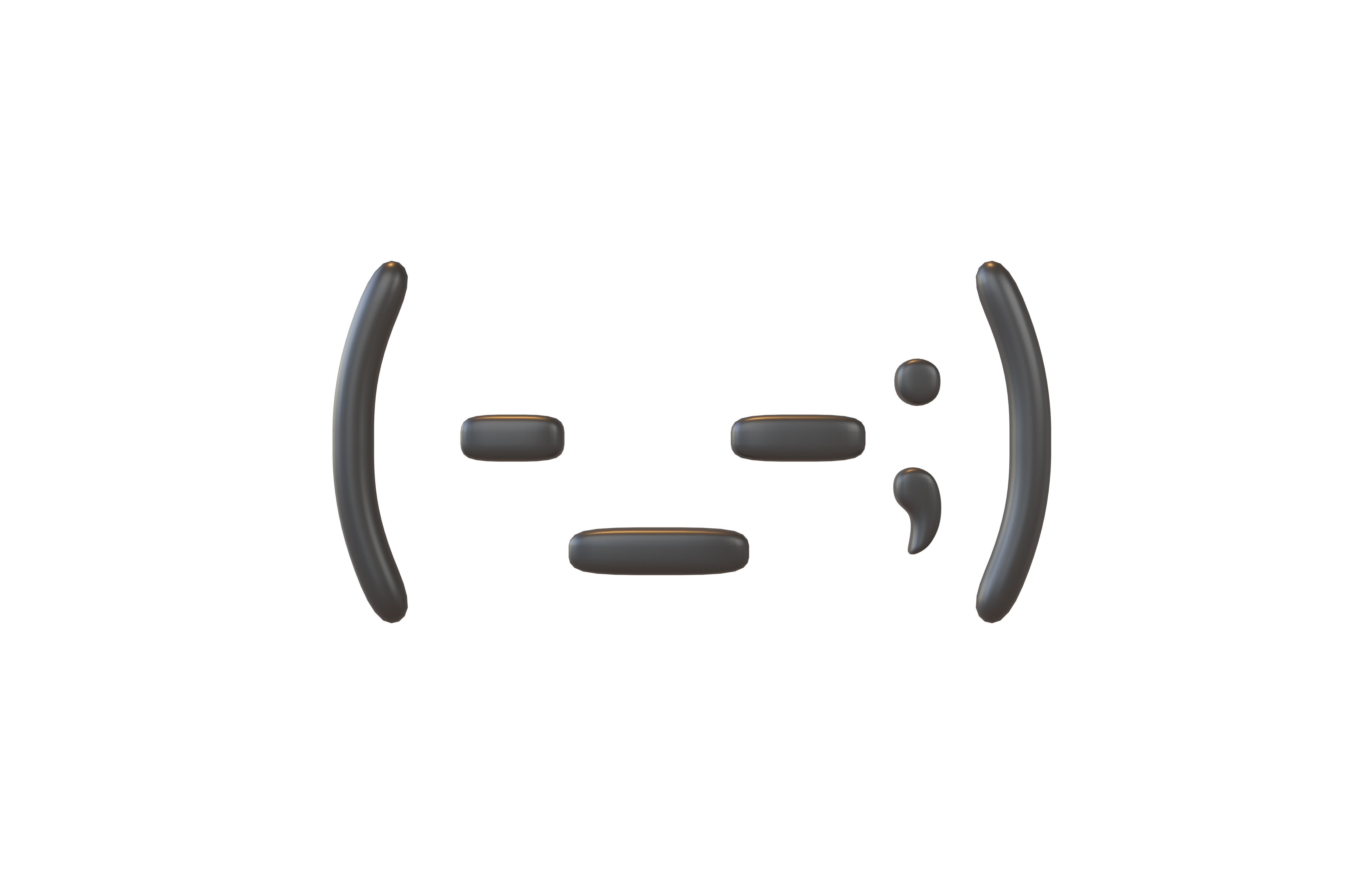 Japanese Emoticons v21 001 Low-poly 3D model_1