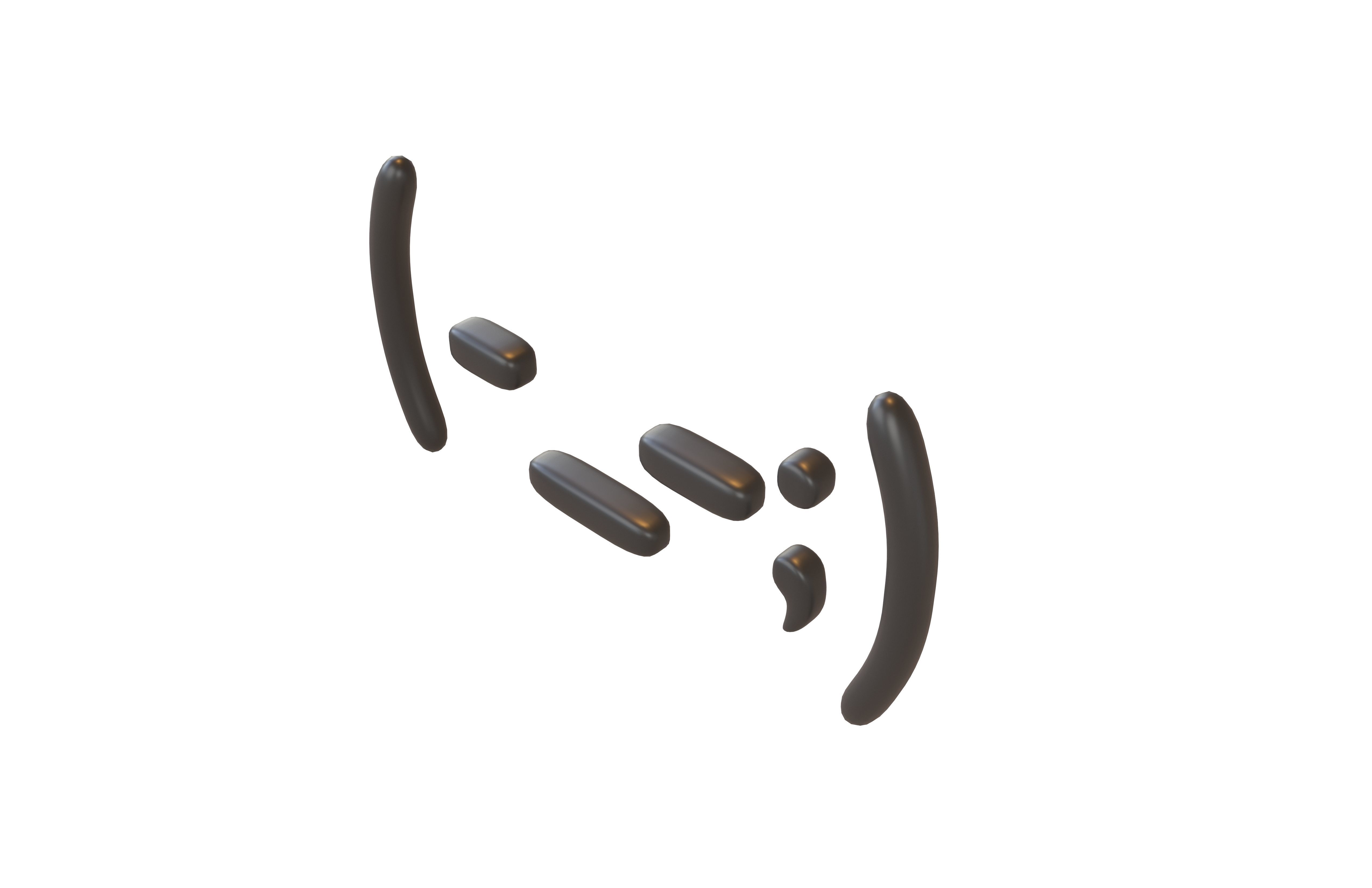 Japanese Emoticons v21 001 Low-poly 3D model_2