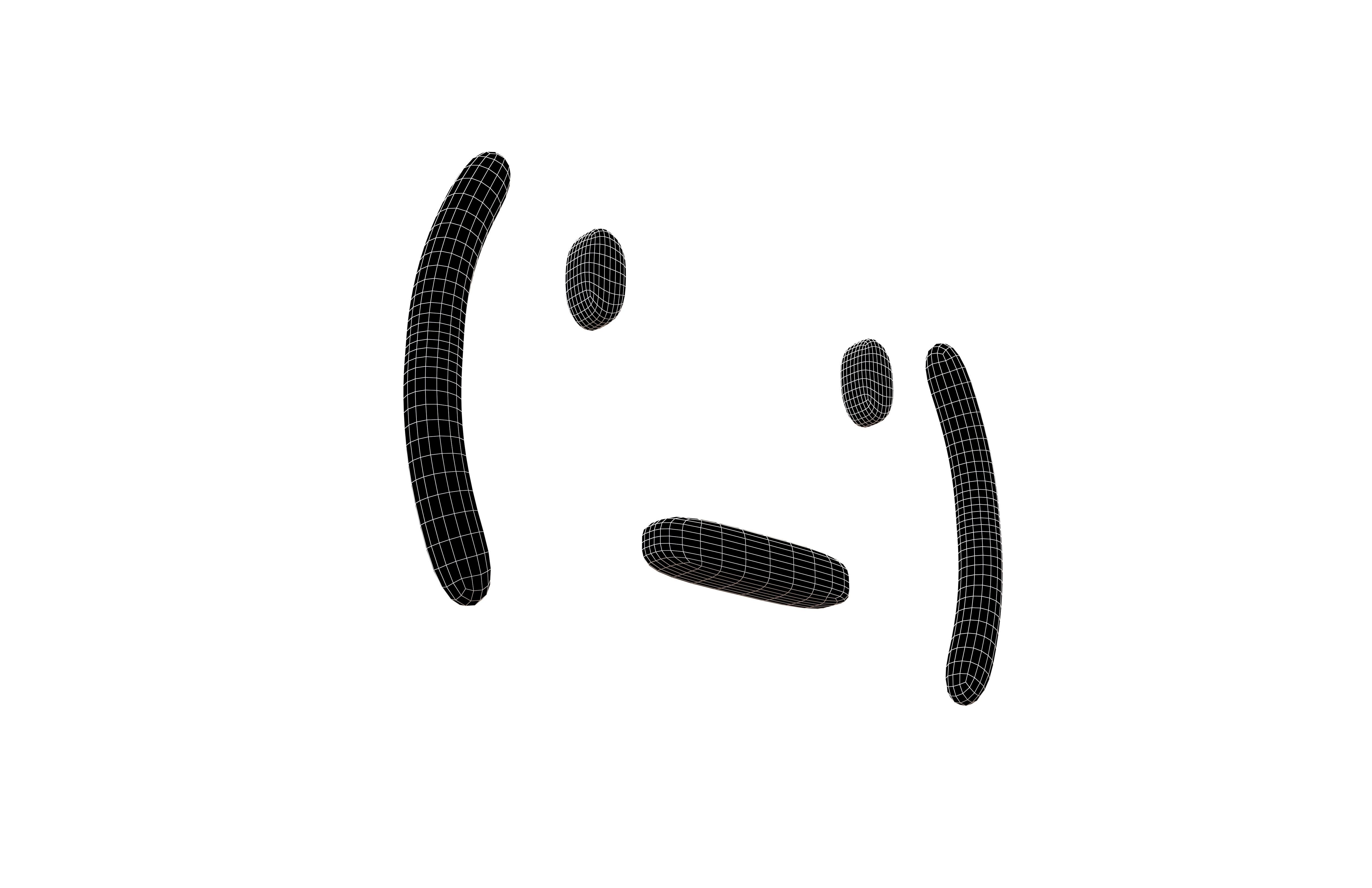 Japanese Emoticons v22 001 Low-poly 3D model_7