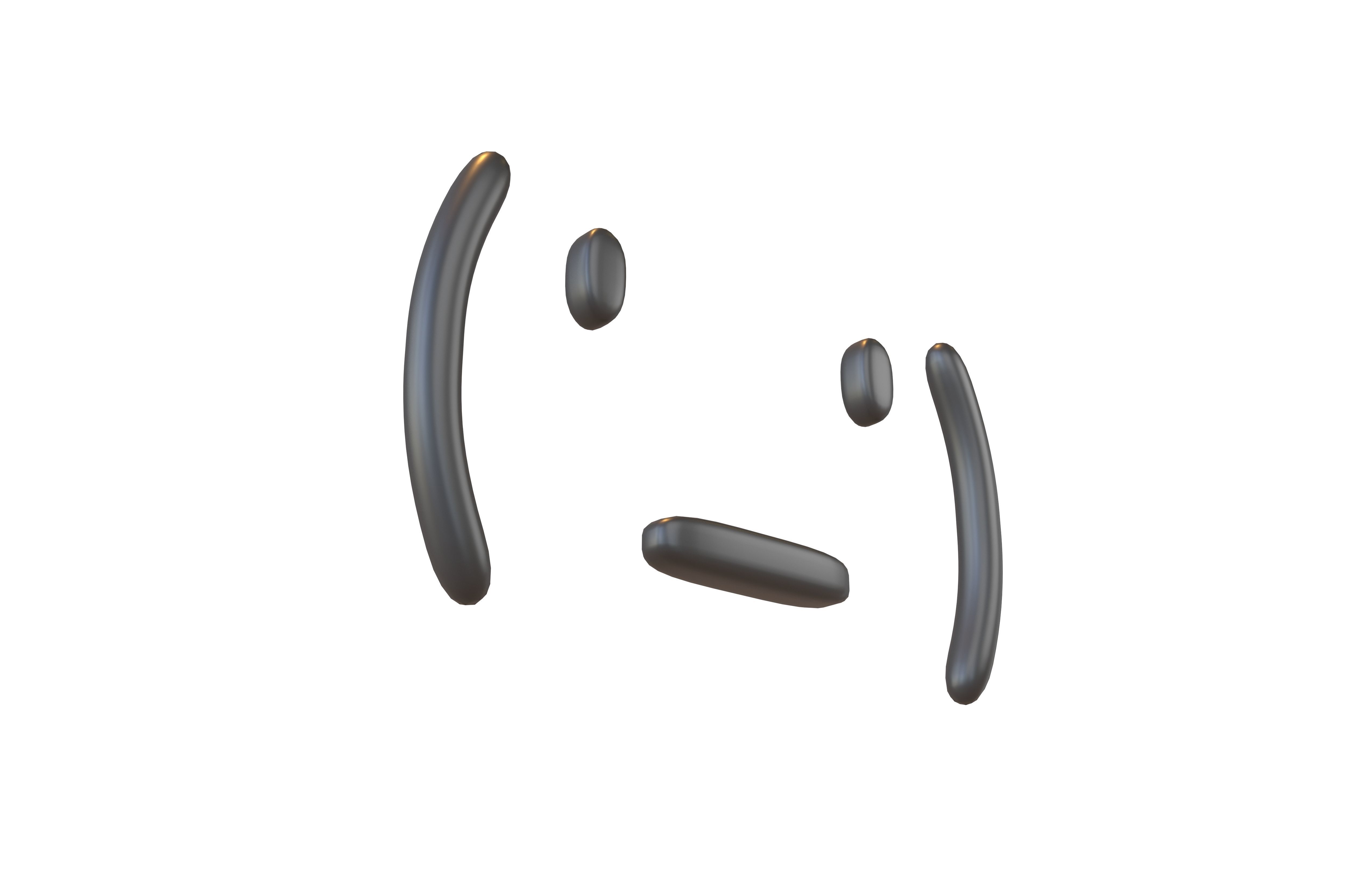 Japanese Emoticons v22 001 Low-poly 3D model_3