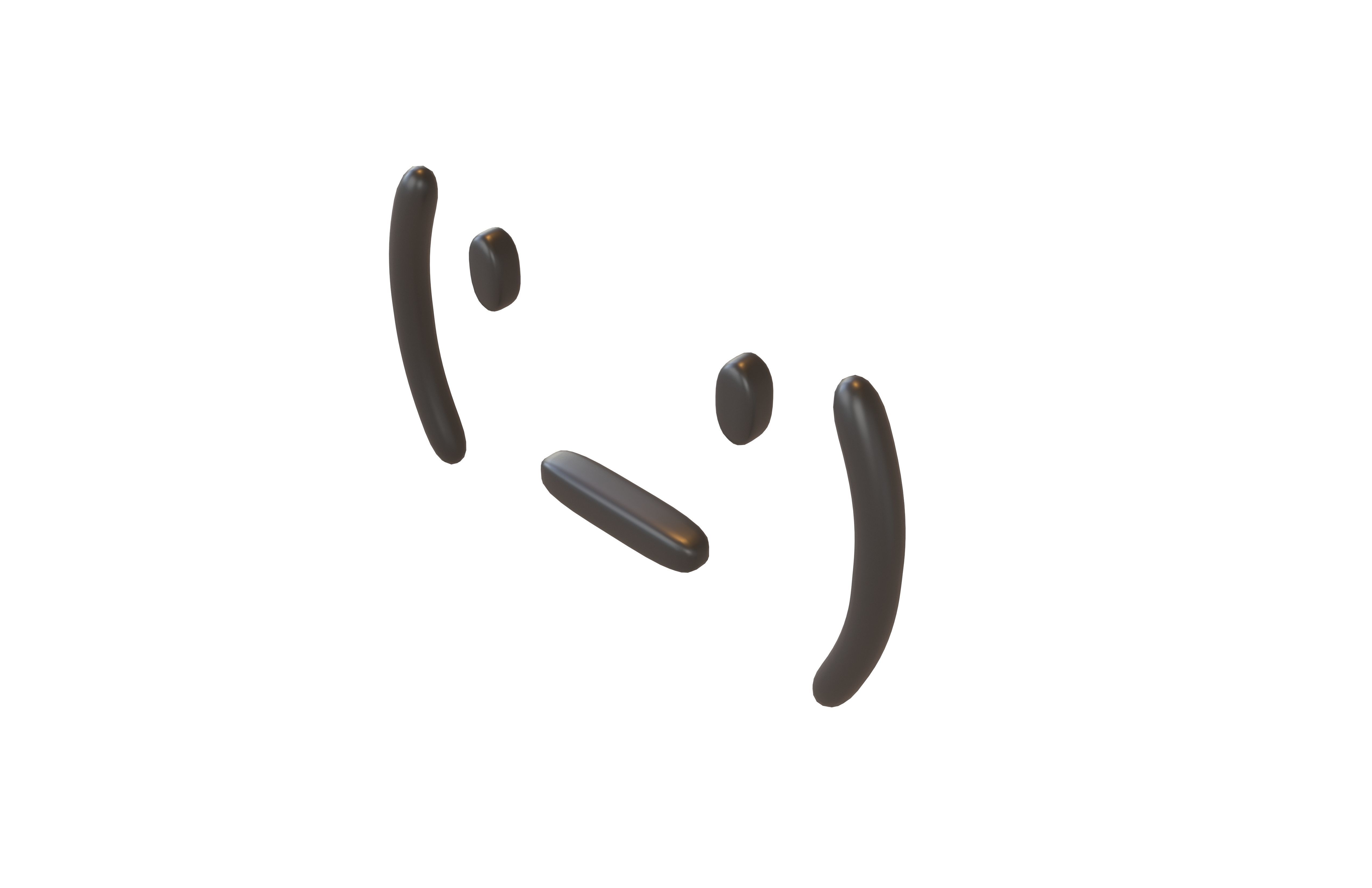 Japanese Emoticons v22 001 Low-poly 3D model_2