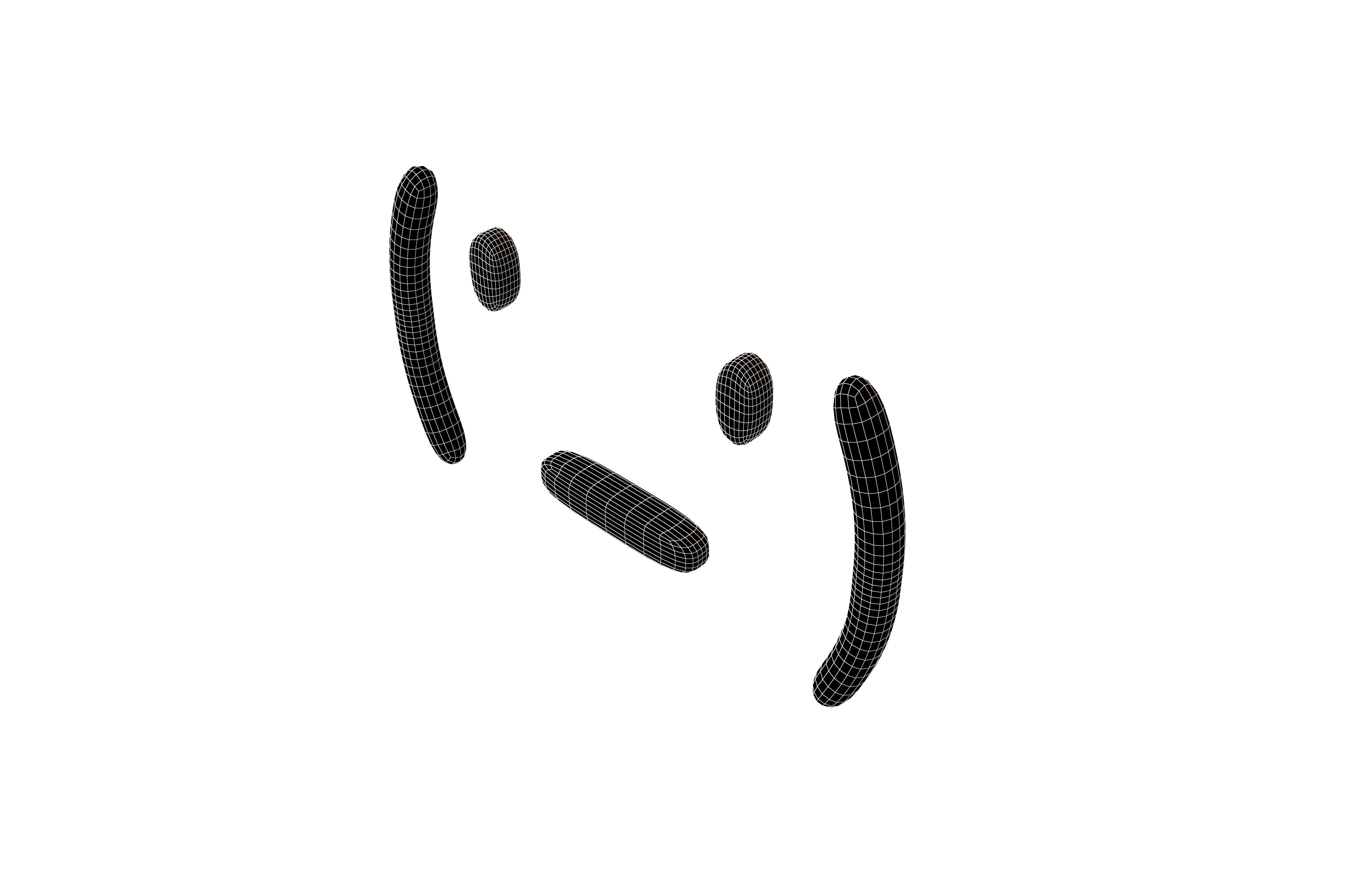 Japanese Emoticons v22 001 Low-poly 3D model_6