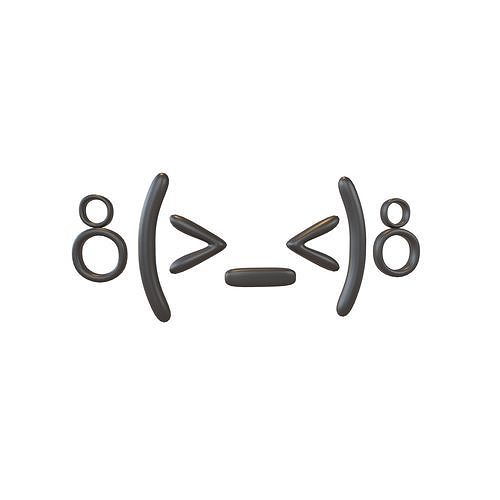 Japanese Emoticons v26 001 Low-poly 3D model
