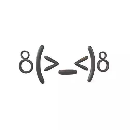 Japanese Emoticons v26 001 Low-poly 3D model