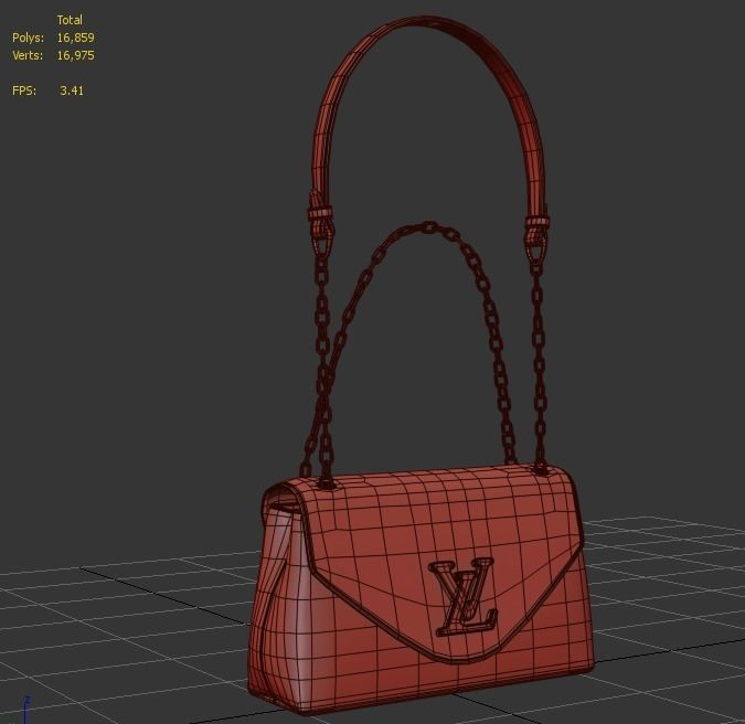 handbag-louis-vuitton louis vuitton handbag Low-poly 3D model_10
