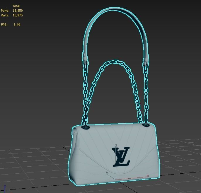 handbag-louis-vuitton louis vuitton handbag Low-poly 3D model_8