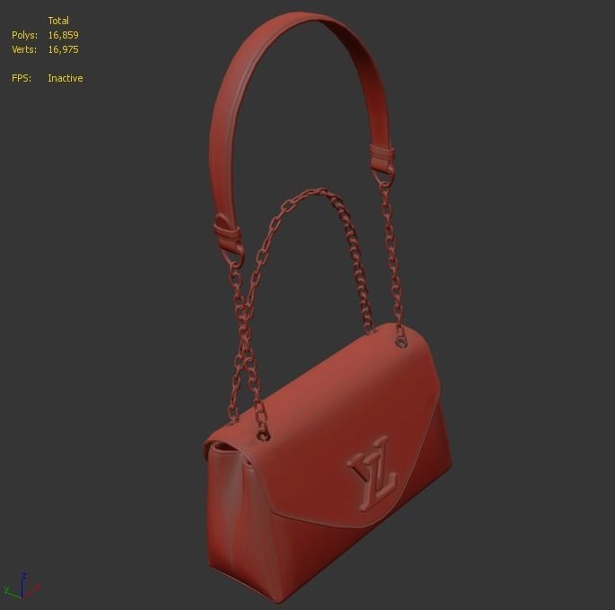 handbag-louis-vuitton louis vuitton handbag Low-poly 3D model_11