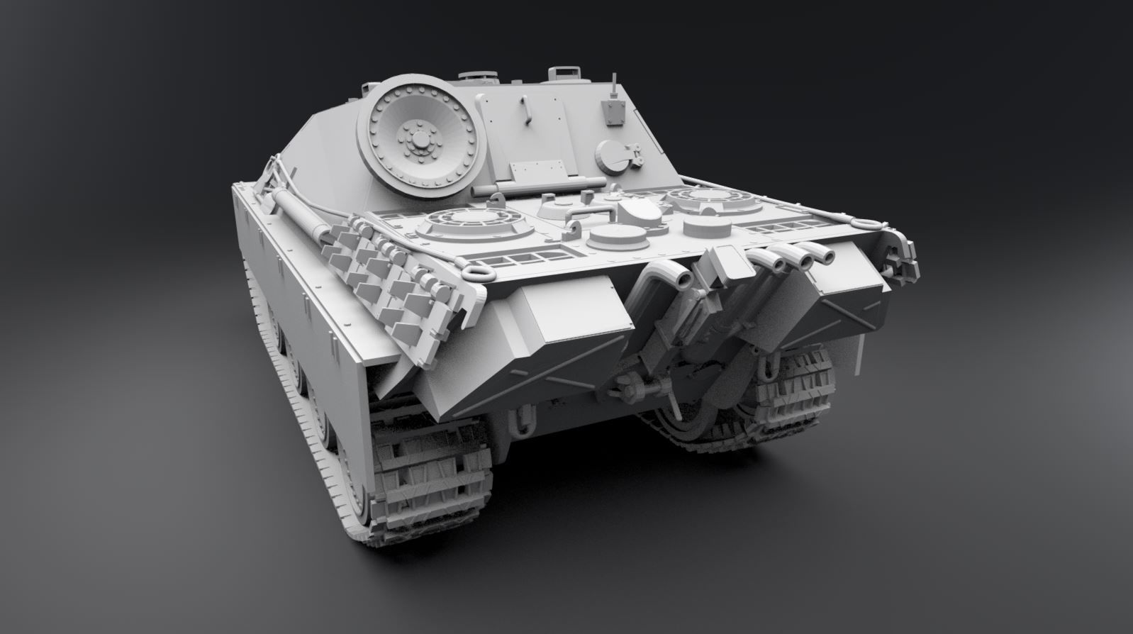 Jagdpanther Scale model 3D print model_2