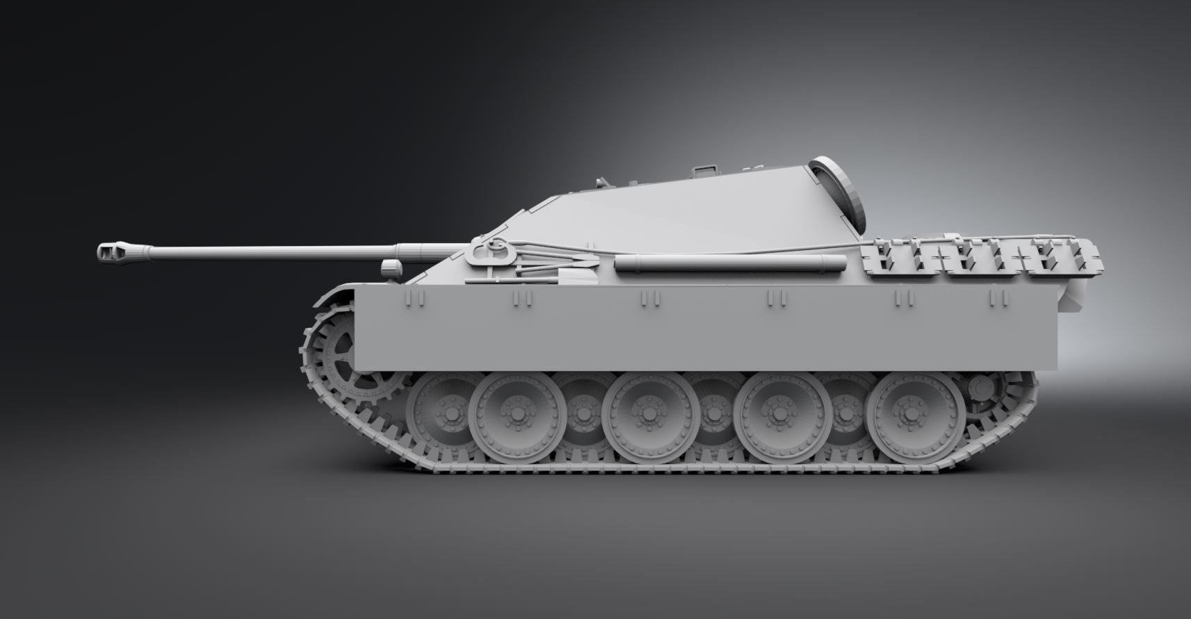 Jagdpanther Scale model 3D print model_1