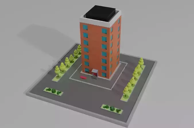 Low poly stylized house