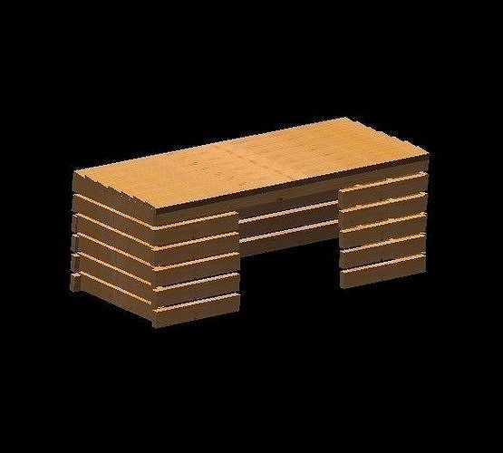 Pallet wood computer desk Free 3D model