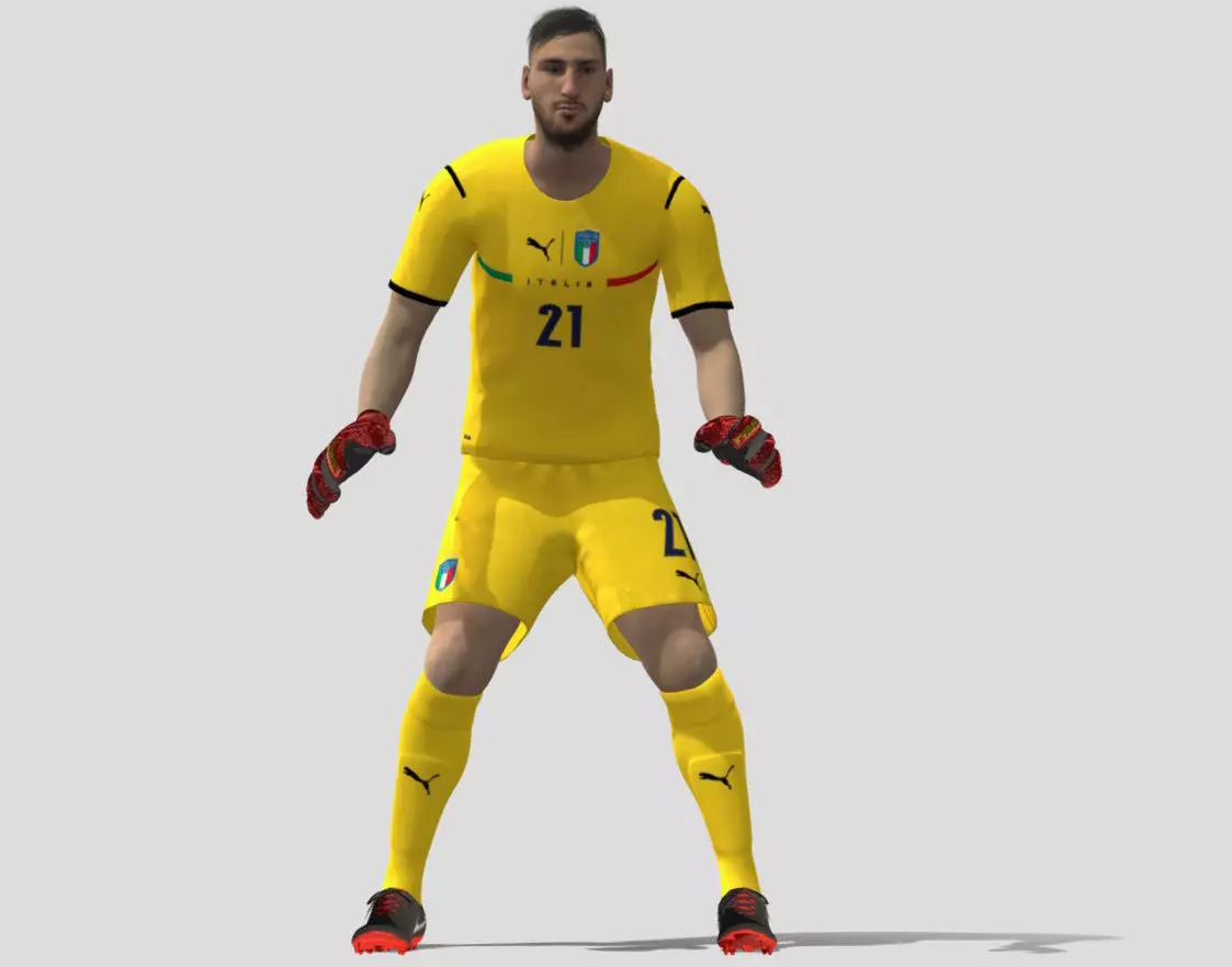 3D Rigged Donnarumma Euro 2020 Low-poly 3D model_0