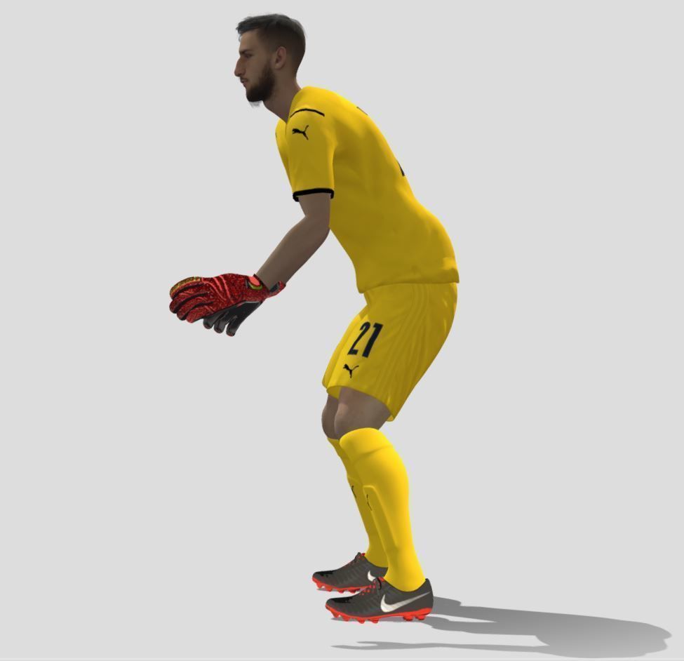 3D Rigged Donnarumma Euro 2020 Low-poly 3D model_2