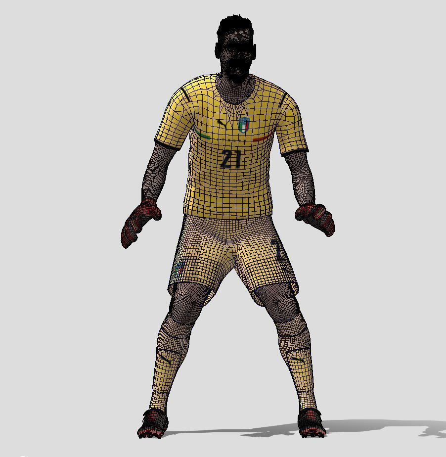 3D Rigged Donnarumma Euro 2020 Low-poly 3D model_9