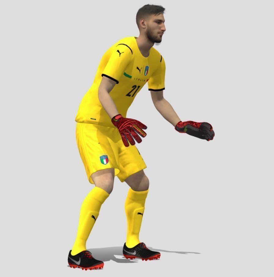 3D Rigged Donnarumma Euro 2020 Low-poly 3D model_4