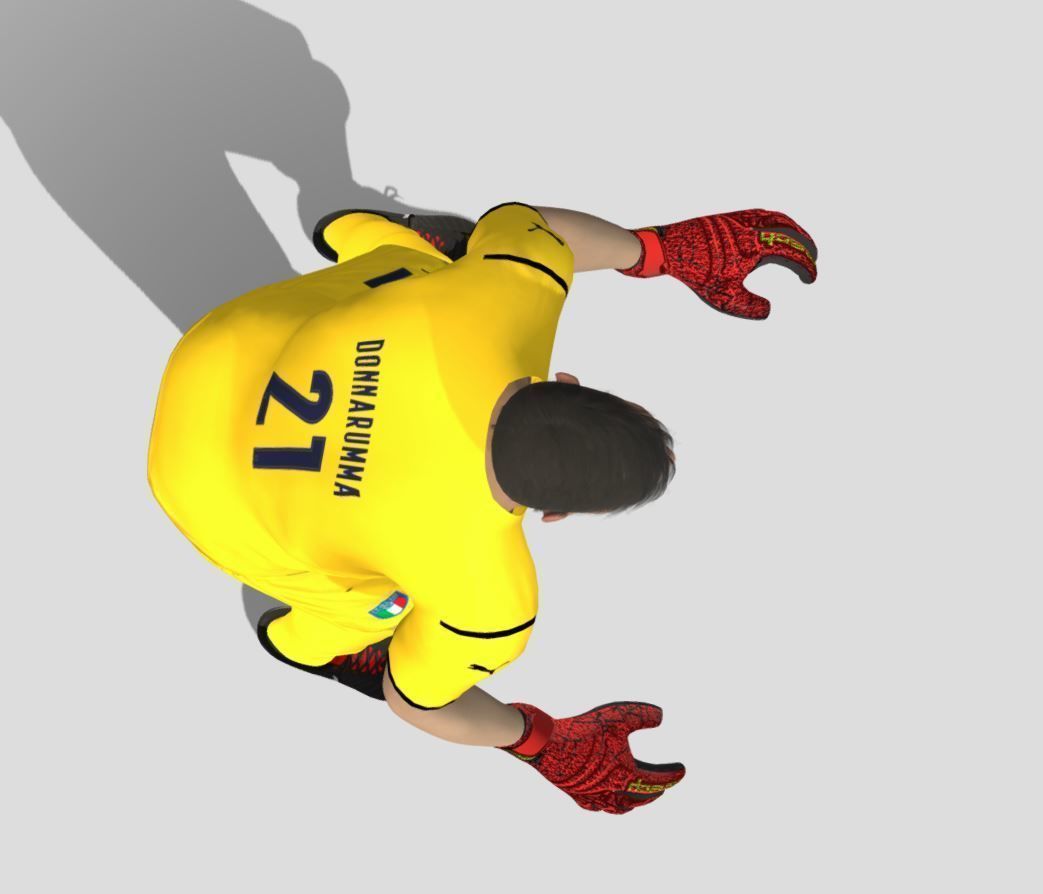 3D Rigged Donnarumma Euro 2020 Low-poly 3D model_5