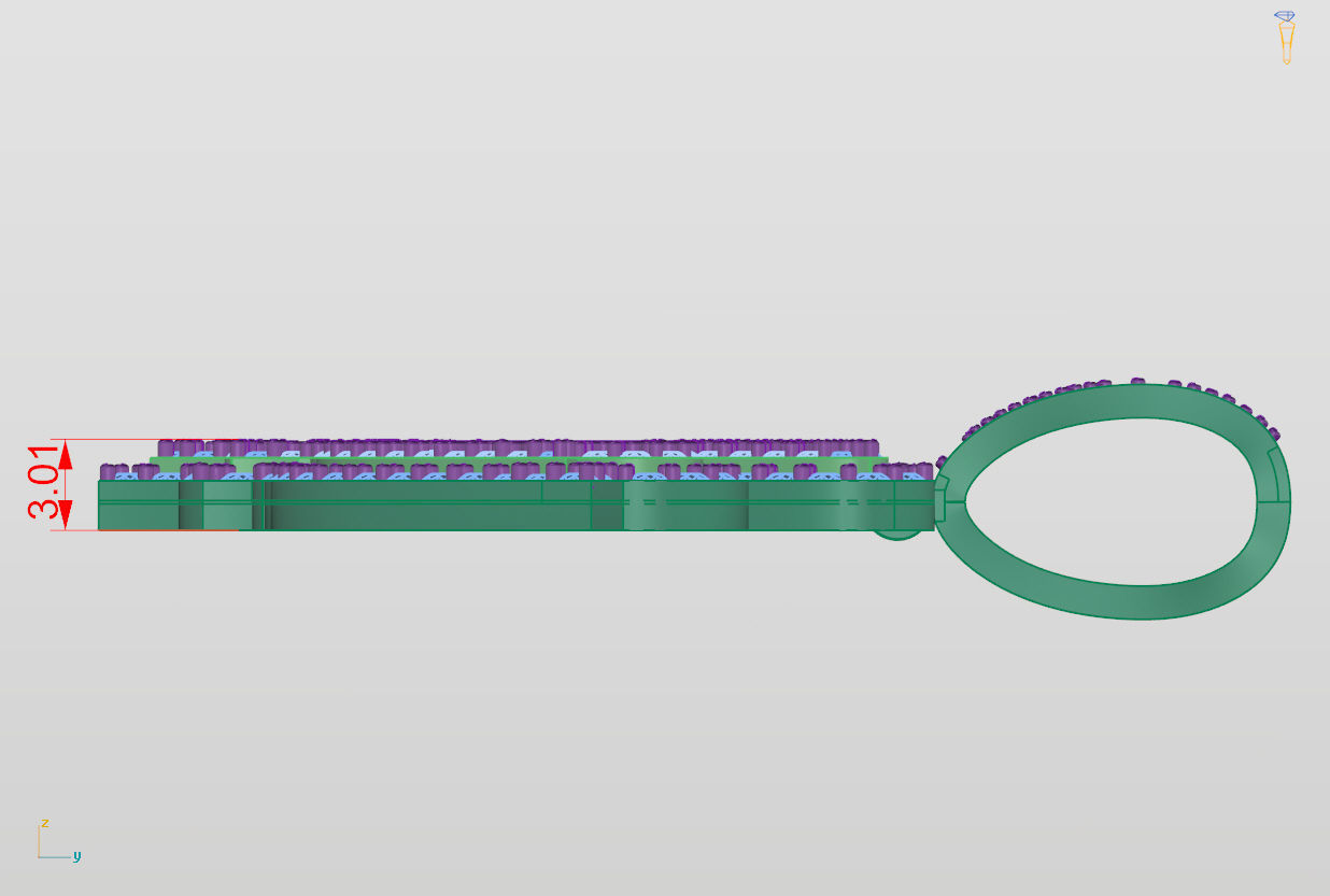 Mike double layer pendant 3D print model 3D print model_16