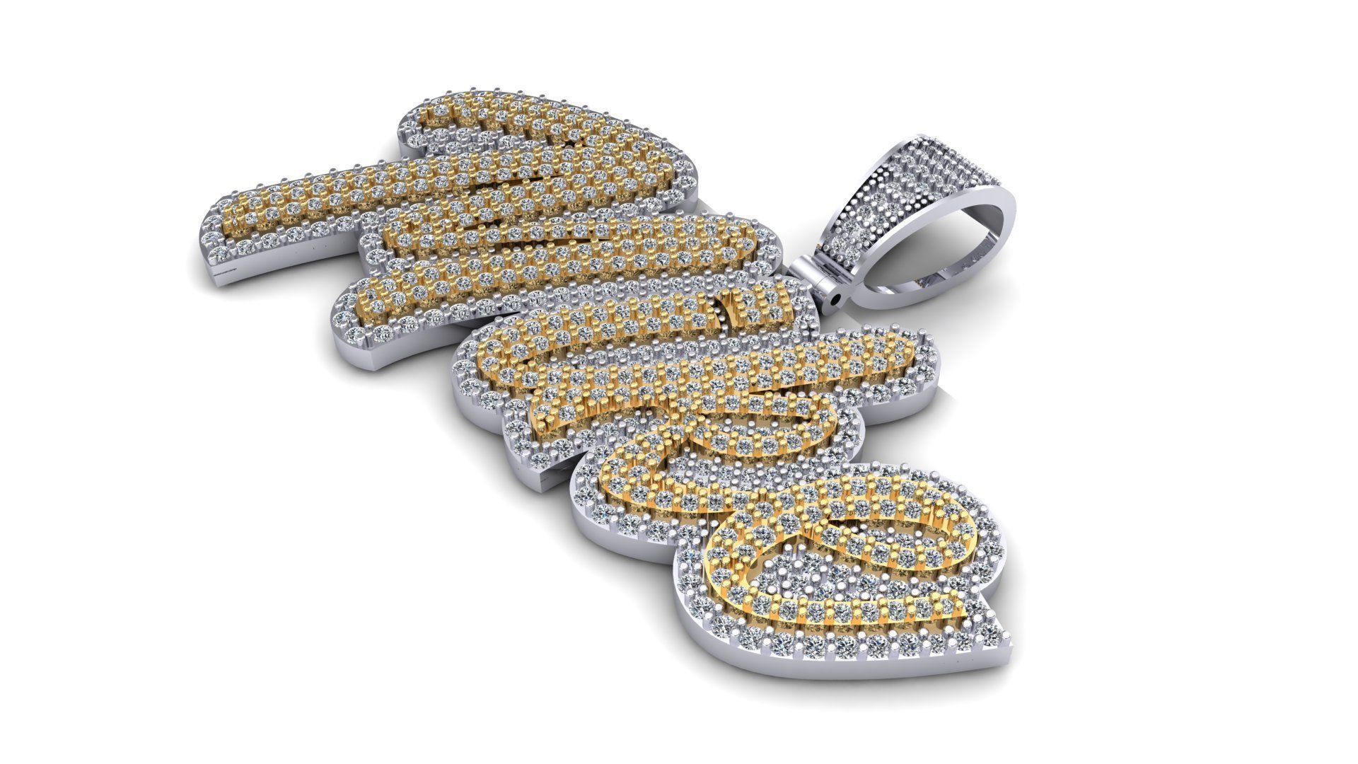 Mike double layer pendant 3D print model 3D print model_2