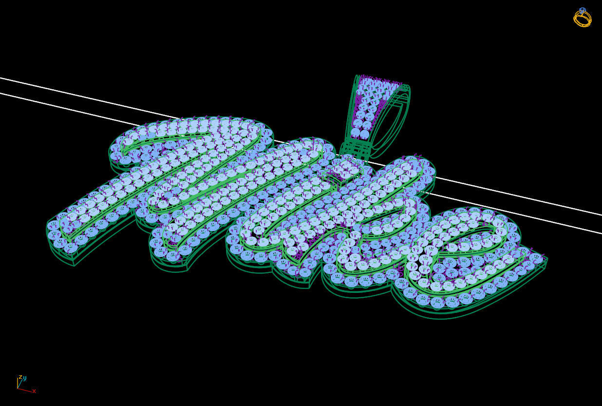 Mike double layer pendant 3D print model 3D print model_18