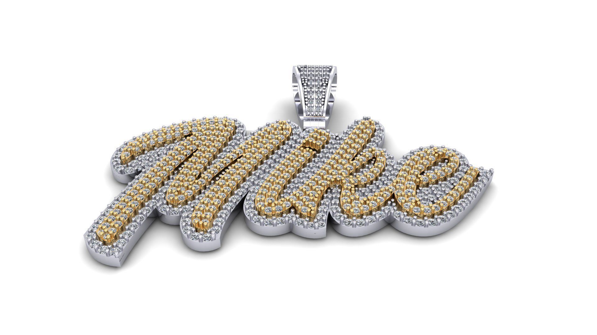 Mike double layer pendant 3D print model 3D print model_4