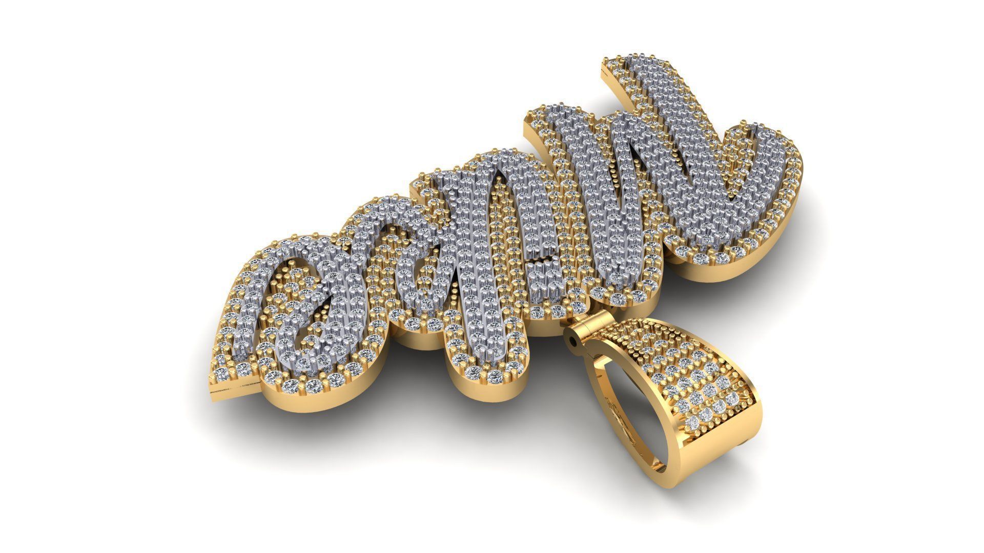 Mike double layer pendant 3D print model 3D print model_9