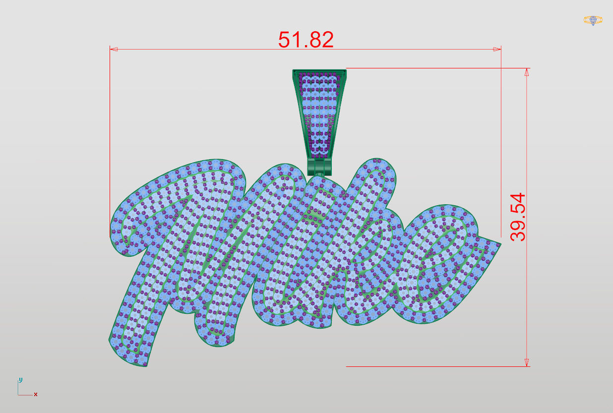 Mike double layer pendant 3D print model 3D print model_15