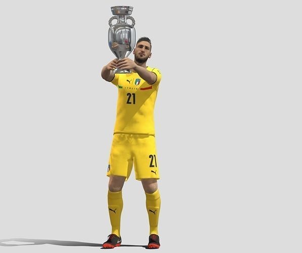 Donnarumma with Euro Championship 2020 Trophy 3D model
