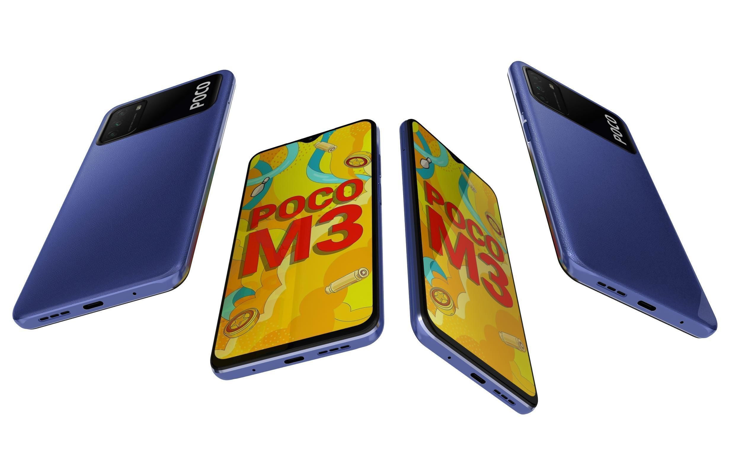 Xiaomi Poco M3 Blue 3D model_4