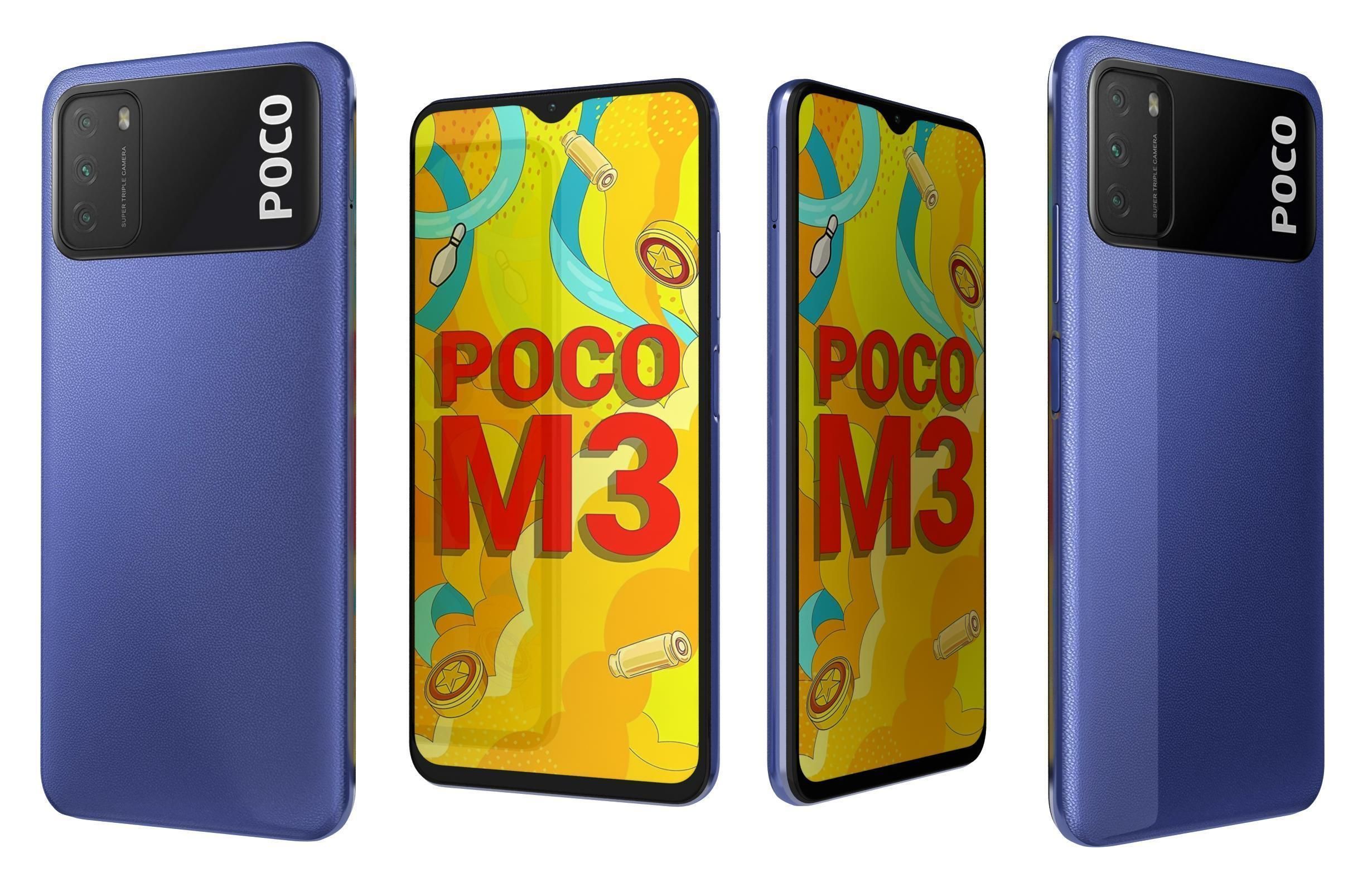 Xiaomi Poco M3 Blue 3D model_3