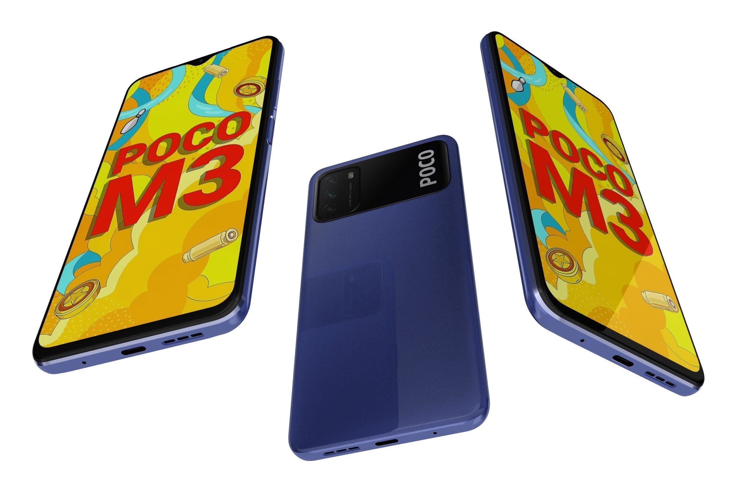 Xiaomi Poco M3 Blue 3D model_2