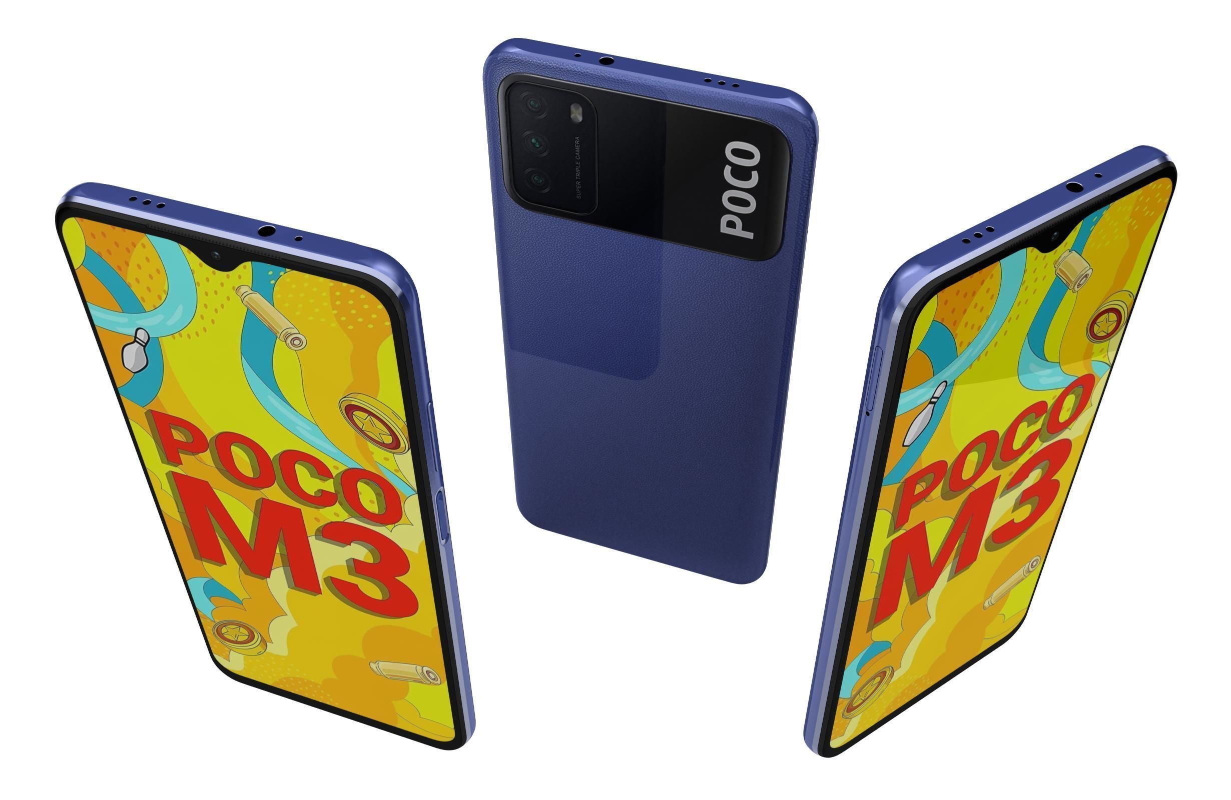 Xiaomi Poco M3 Blue 3D model_1