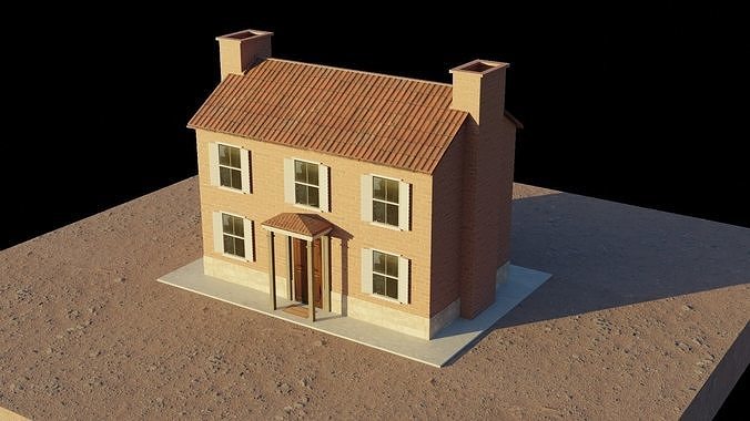 European House Low-poly 3D model