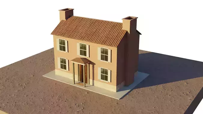 European House Low-poly 3D model