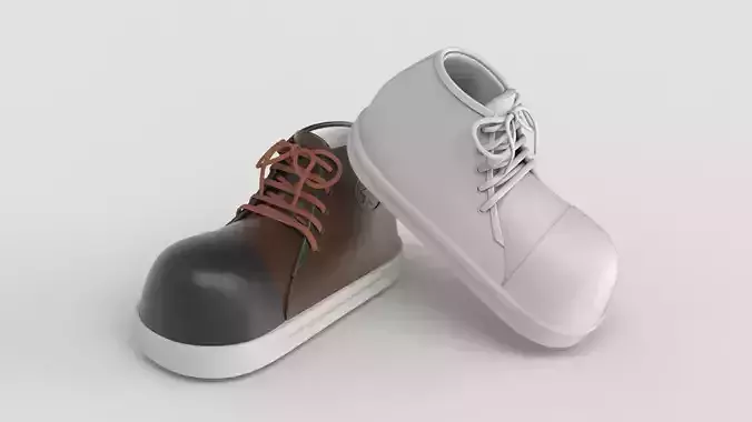 Cartoon character shoes lowpoly