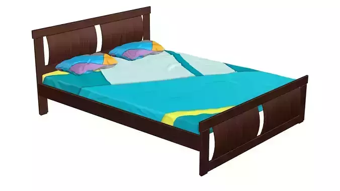 Bed 7 or beds at person Low-poly 3D model