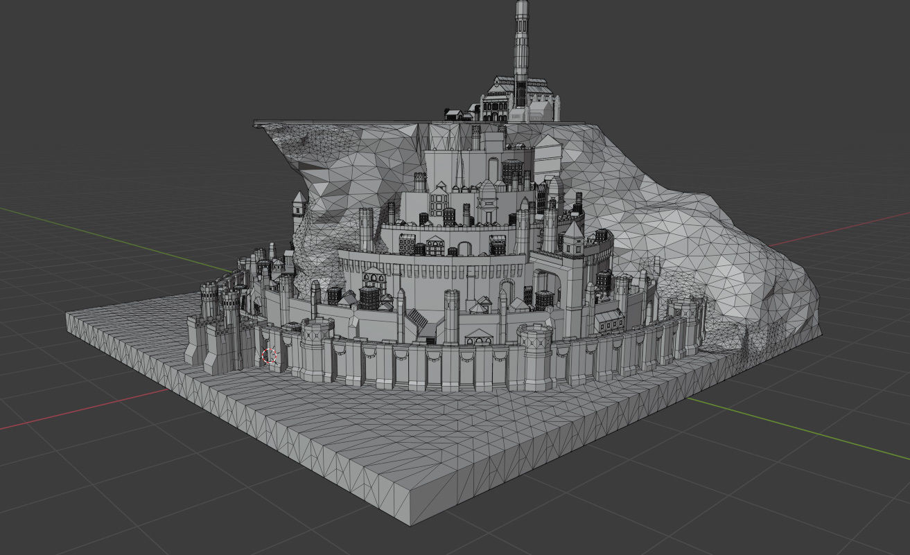 Minas Tirith from Lord of The Rings Low Poly Low-poly 3D model_13