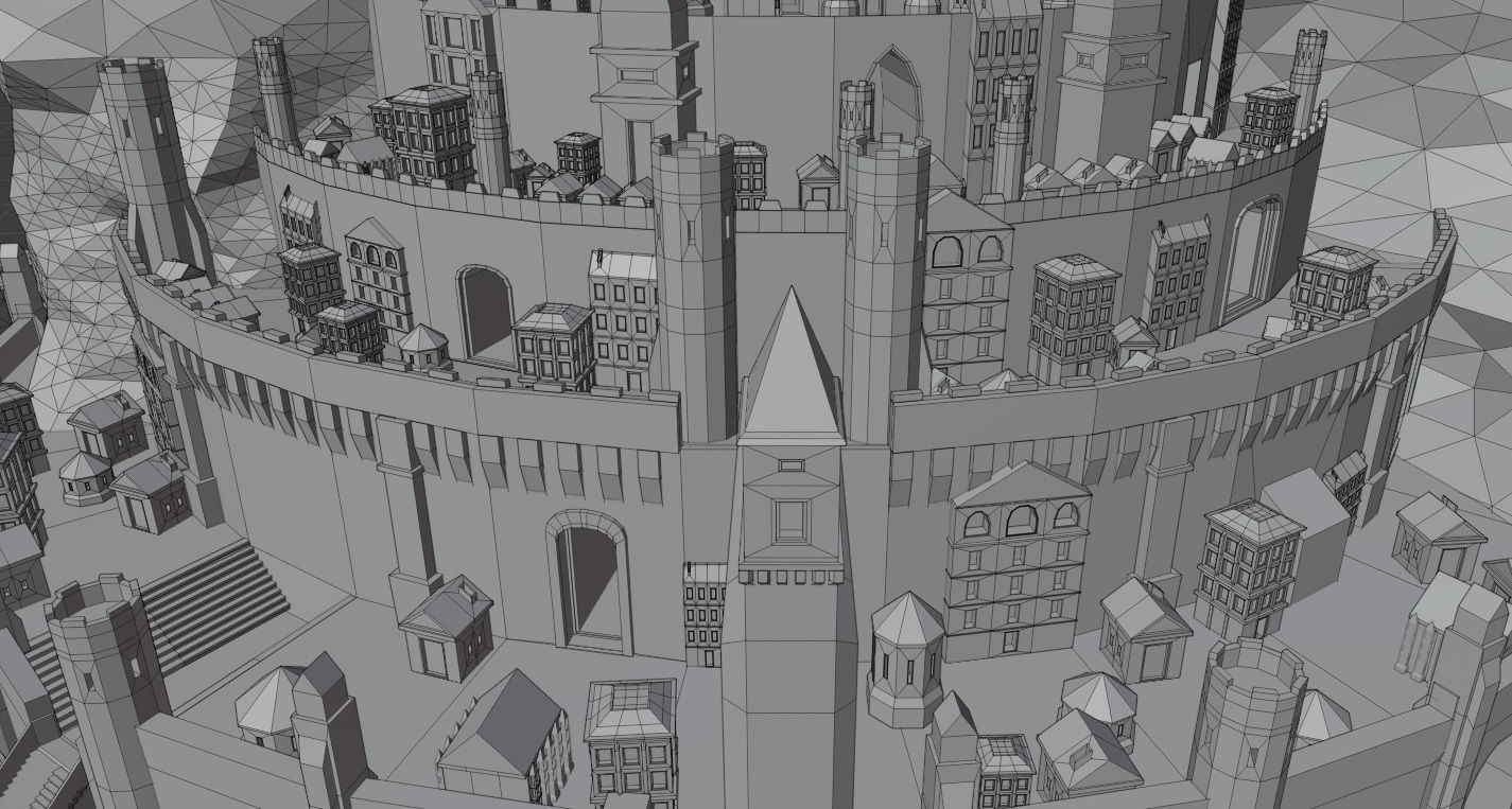 Minas Tirith from Lord of The Rings Low Poly Low-poly 3D model_14