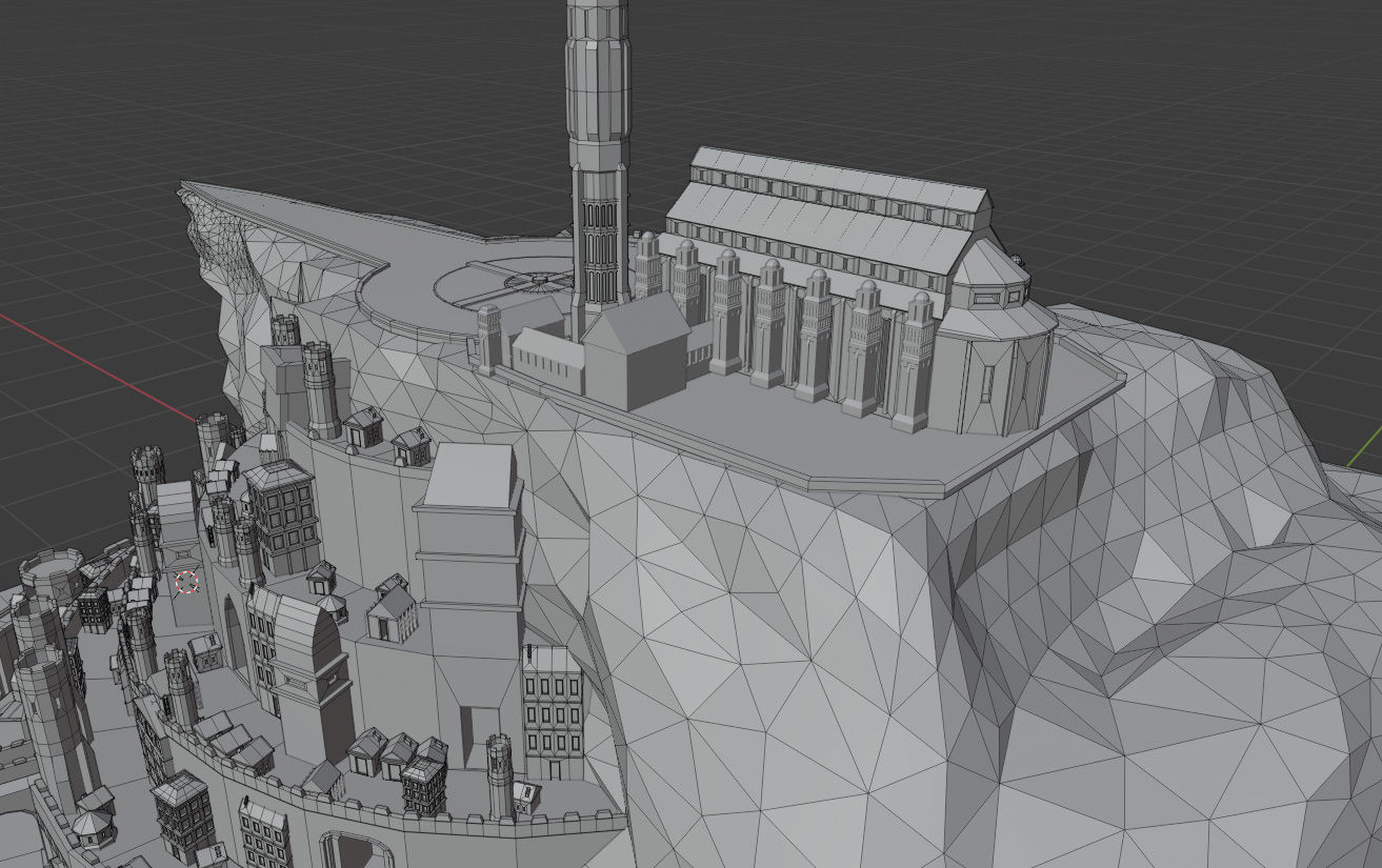 Minas Tirith from Lord of The Rings Low Poly Low-poly 3D model_15