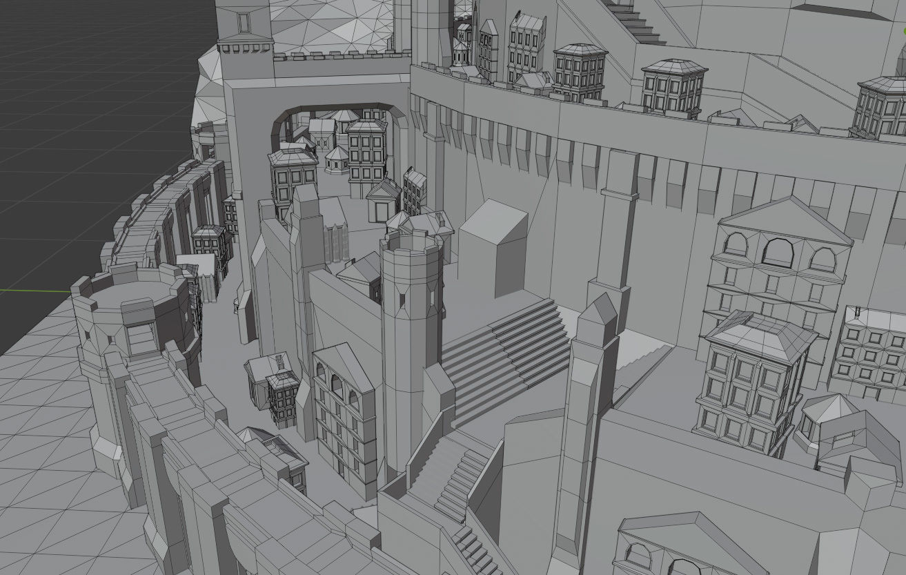 Minas Tirith from Lord of The Rings Low Poly Low-poly 3D model_12