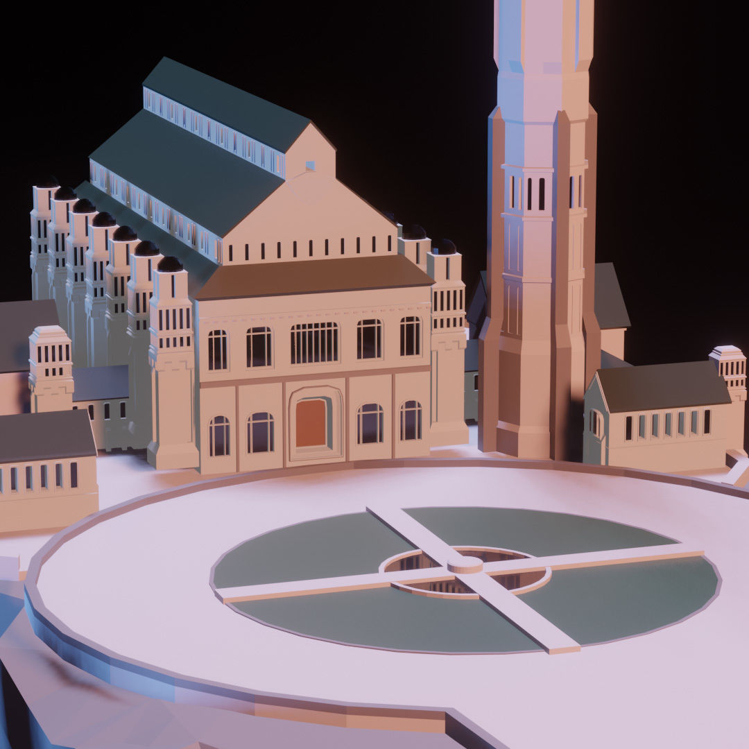 Minas Tirith from Lord of The Rings Low Poly Low-poly 3D model_5