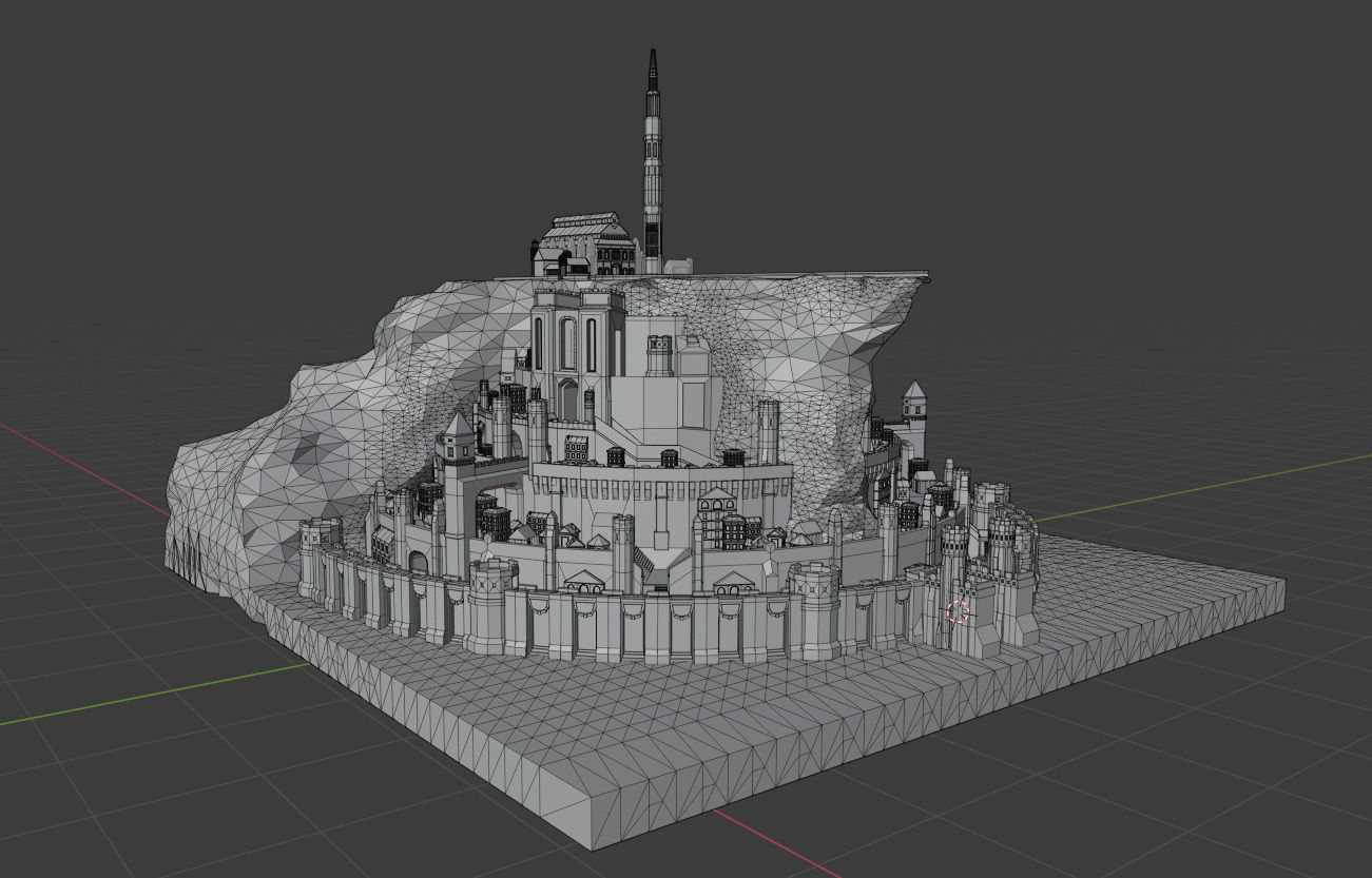 Minas Tirith from Lord of The Rings Low Poly Low-poly 3D model_16