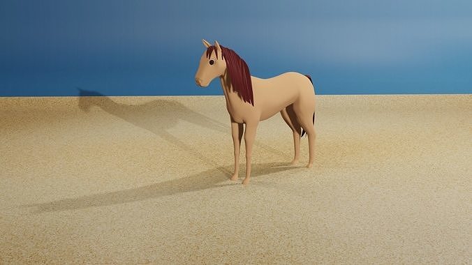 Horse in sand 3D model