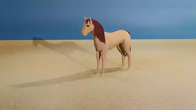 Horse in sand 3D model