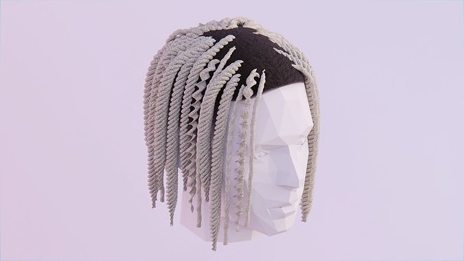 Short Braided Dreads inspired by Lil Durk Low-poly 3D model