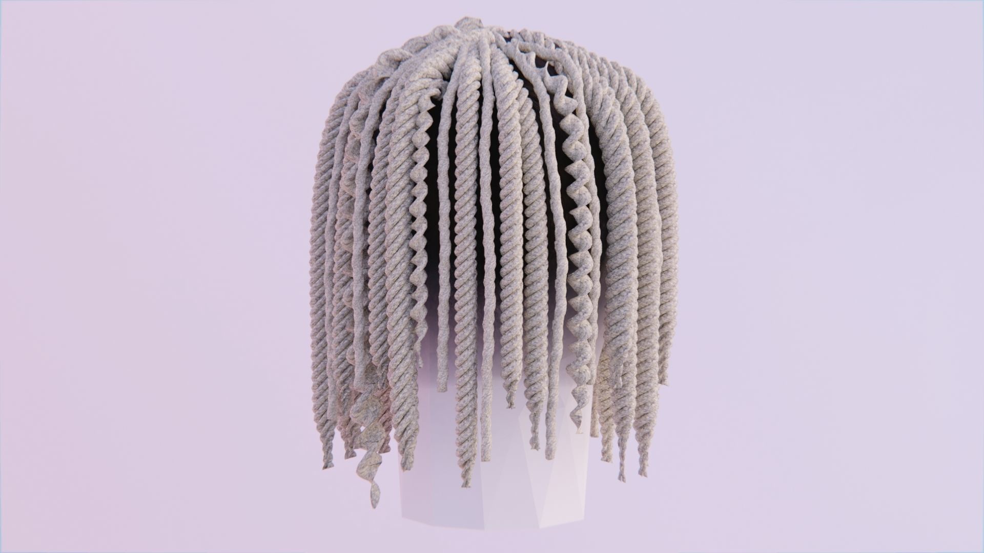 Short Braided Dreads inspired by Lil Durk Low-poly 3D model_2