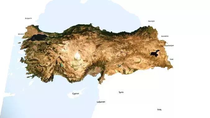 Turkey LandTerrian Topography Digital Elevation  for 3D Printing